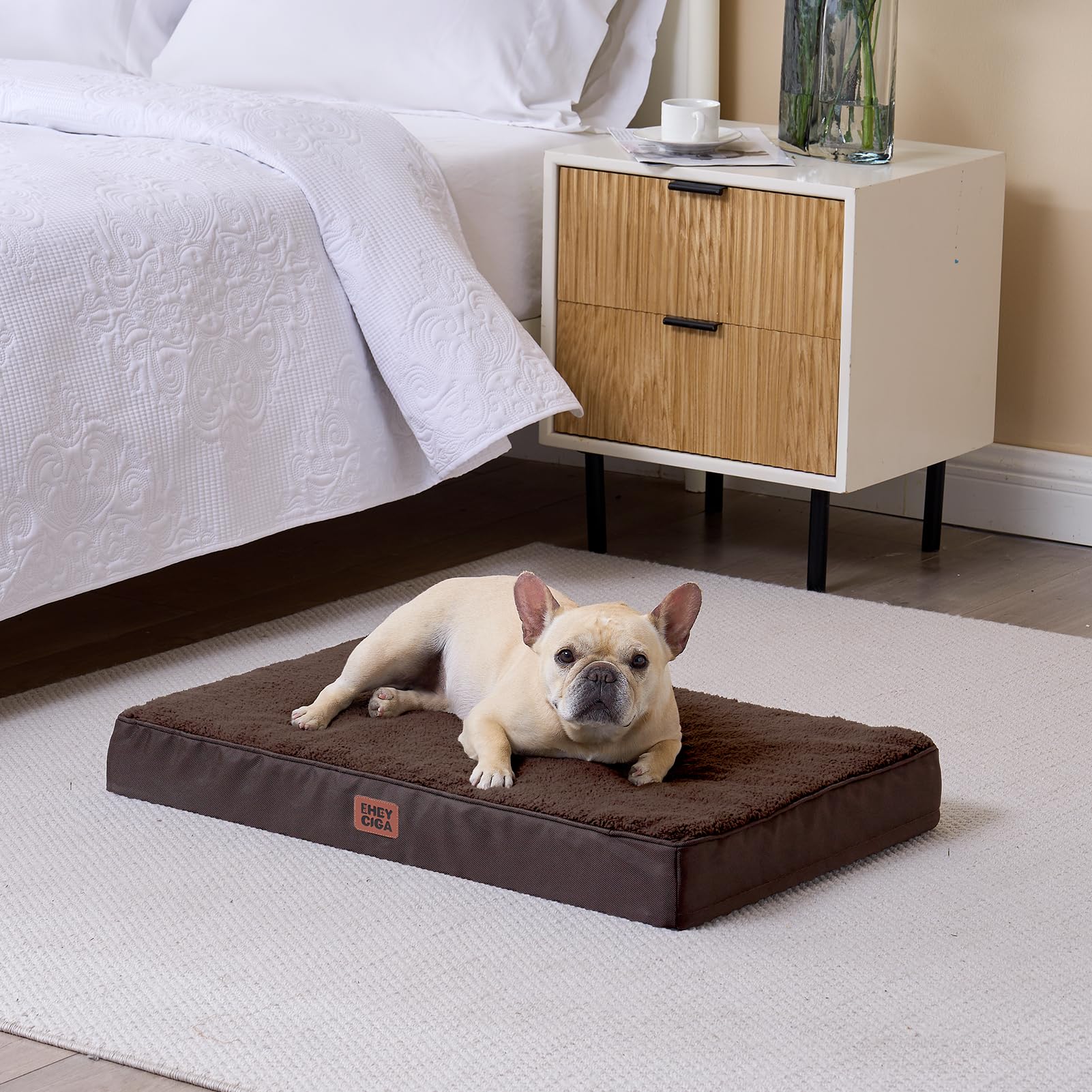 EHEYCIGA Orthopedic Foam Dog Bed for Large Dogs, L x W x Th Bed