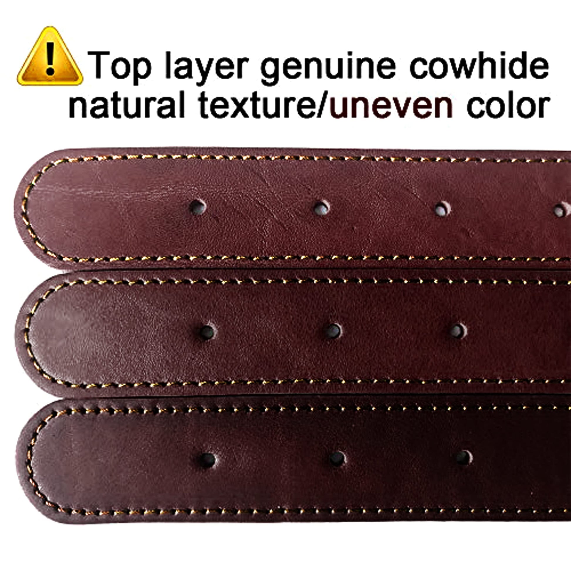 Didog Genuine Leather Dog Collars with Engraved Nameplate Collar
