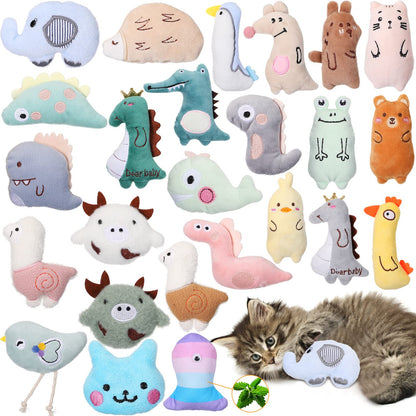 Sratte 25 Pcs Catnip Cat Chew Toy Interactive Catnip Filled Catnip