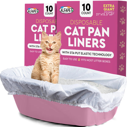 Alfapet Cat litter box liners, Elastic bags liners, 20 Count Box