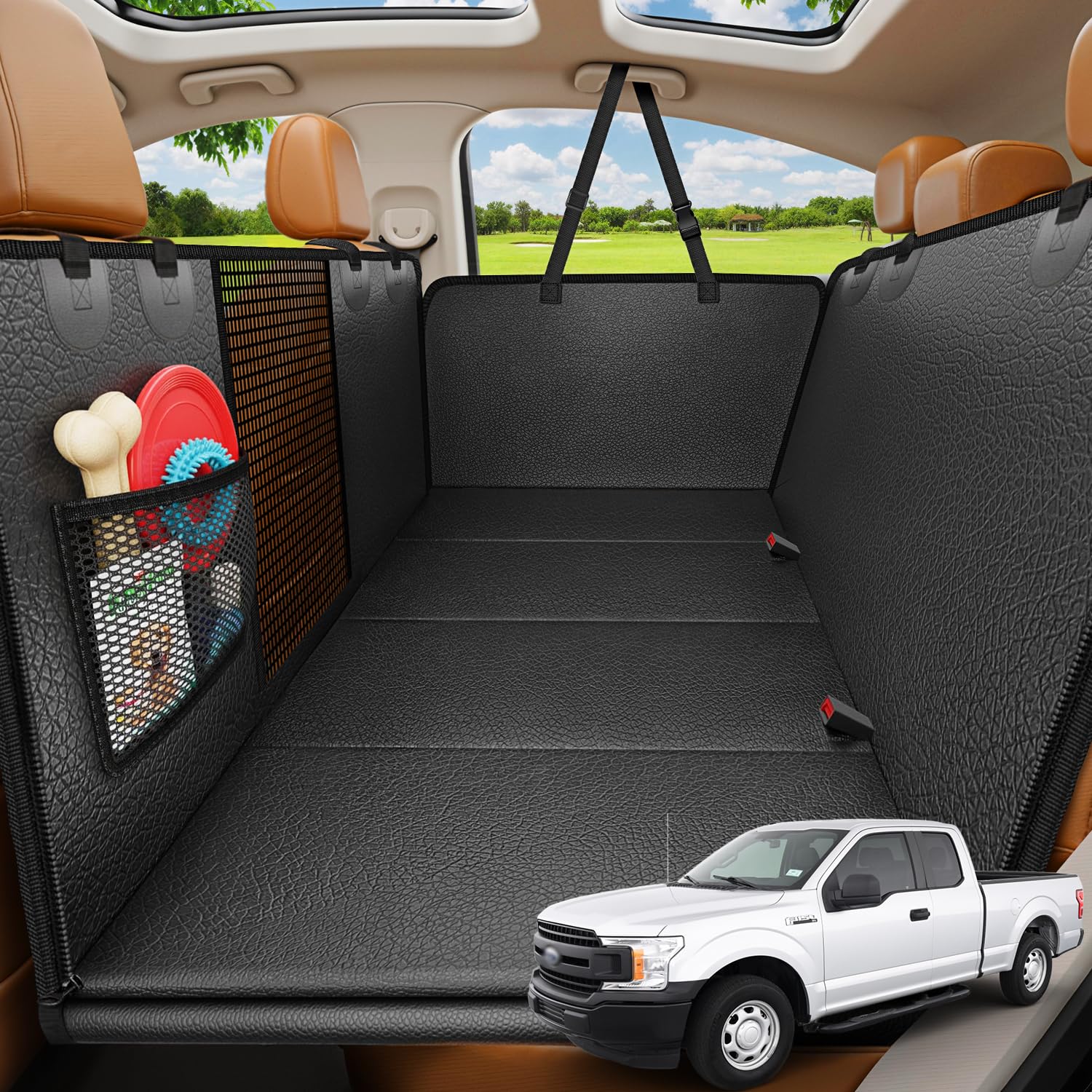 URPOWER Large Dog Backseat Extender for Extended Cab Trucks Seat