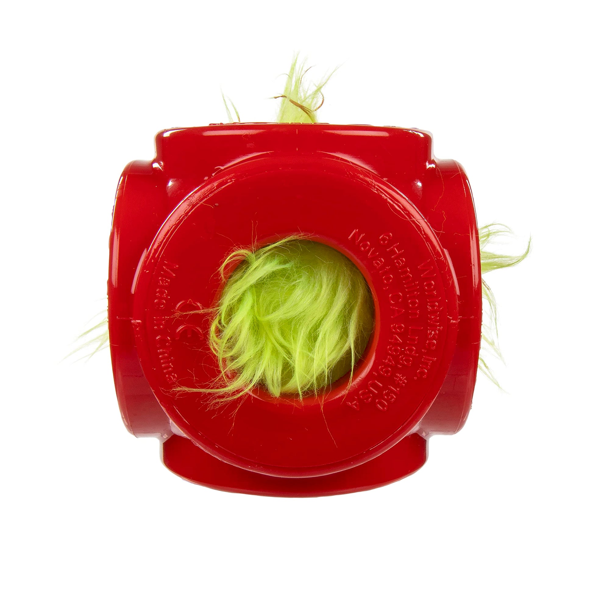 goDog Holiday Collection 2-in-1 Cage Ball Dog Toy with Furballz Plush
