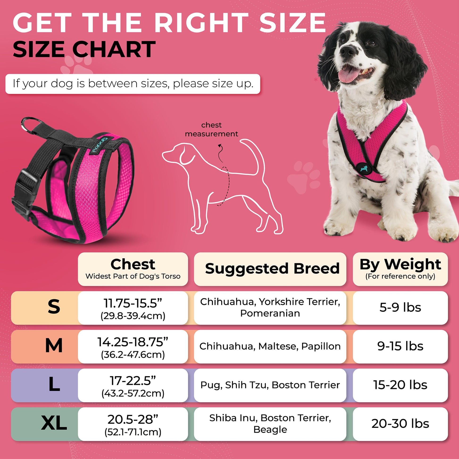 Gooby Comfort X Head In Harness Flamingo Medium No Pull Harness