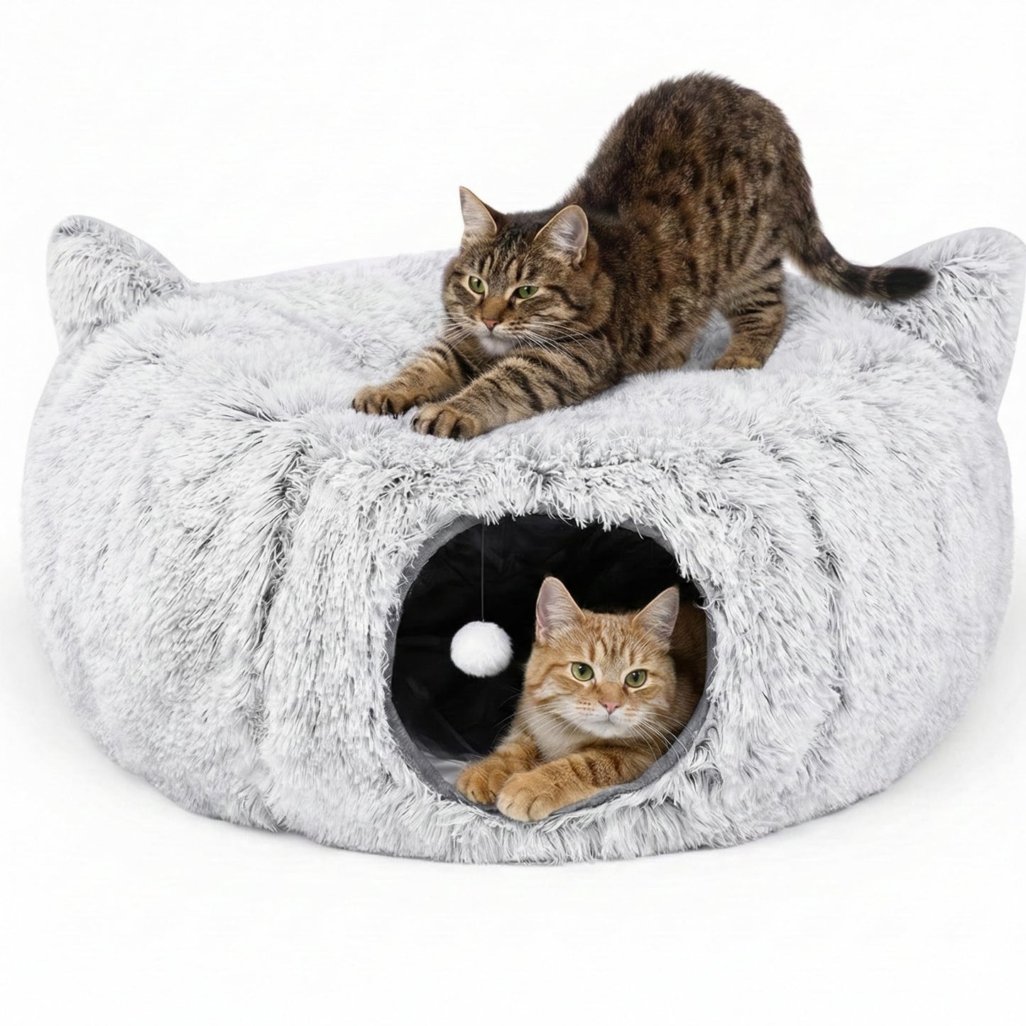 3-in-1 Cat Tunnel Bed Cat Tunnels Cat Beds for Indoor Cats with Bed