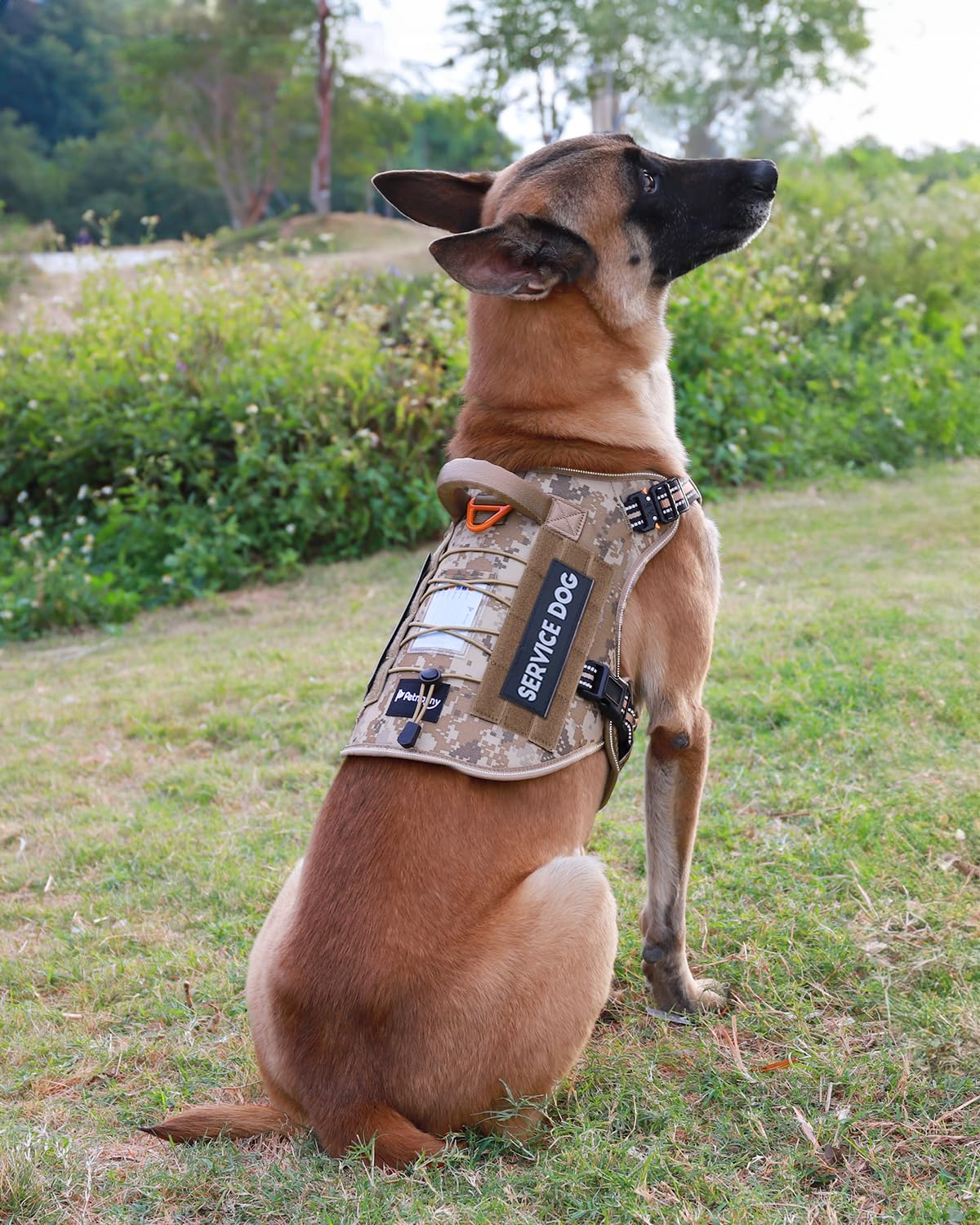 PETNANNY Tactical Dog Harness Reflective with ID Card,Service Dog Vest