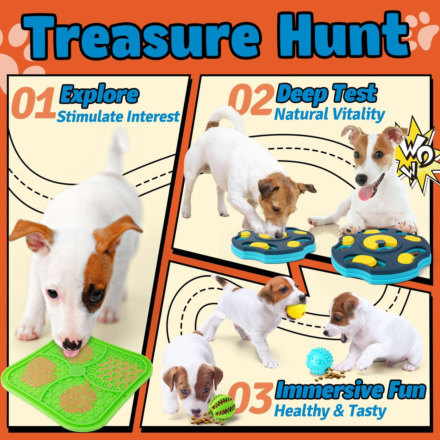 Forfon 9 Pack All-Around Dog Puzzle Toy Set -Mentally Stimulating Set