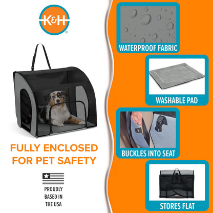 K&H Pet Products Enclosed Large Dog Car Seat, Travel Safety Carrier