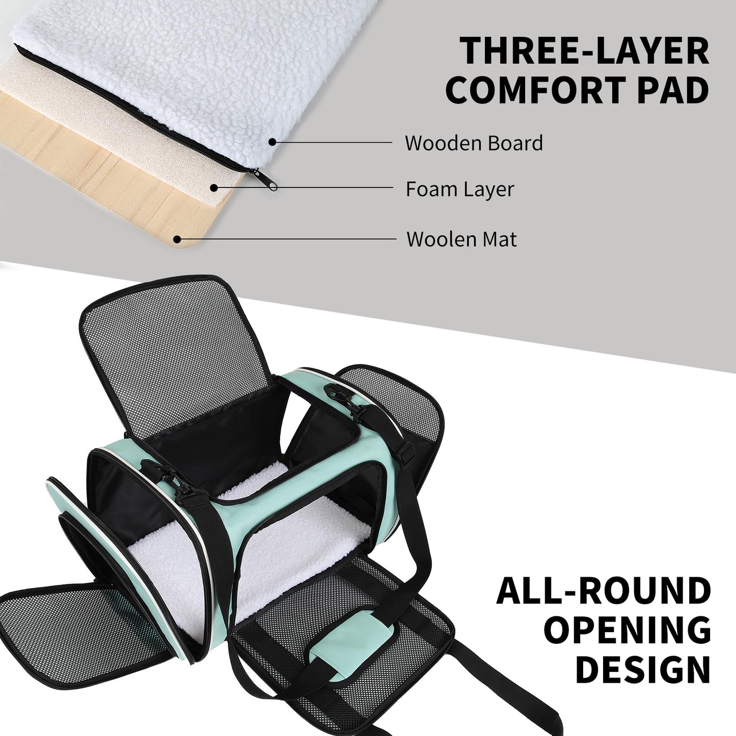 Yipincover Carriers Soft-Sided Large Pet Carrier
