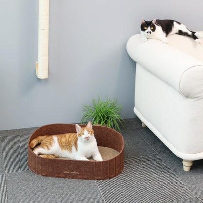 FUKUMARU Cat Scratcher, Sofa Shape Cat Scratching Bed, Reversible Bed