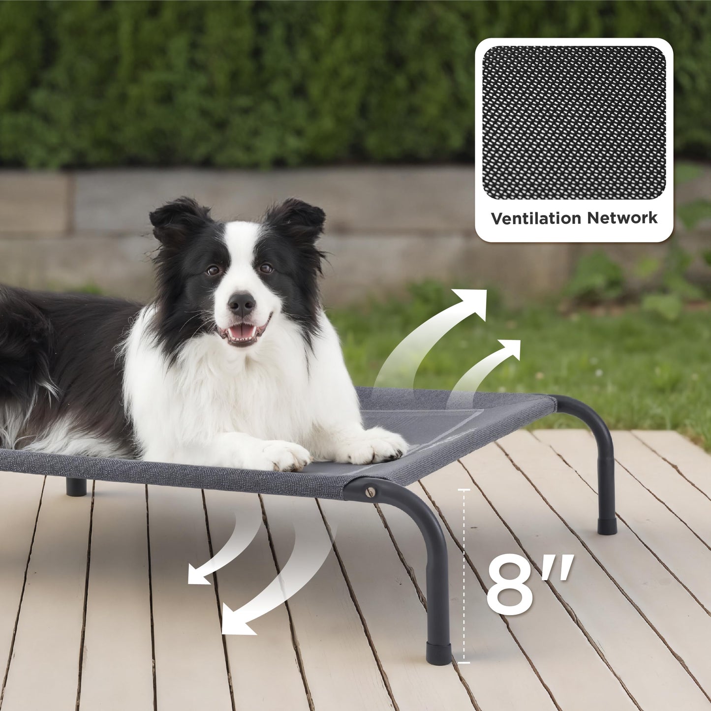 Bedsure Outdoor Elevated Dog Bed Large Sized Dog, Portable Indoor Bed
