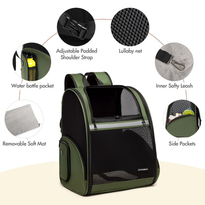 FERMAO Pet Backpack Carrier, Large Cat Carrier Backpack Up Carrier
