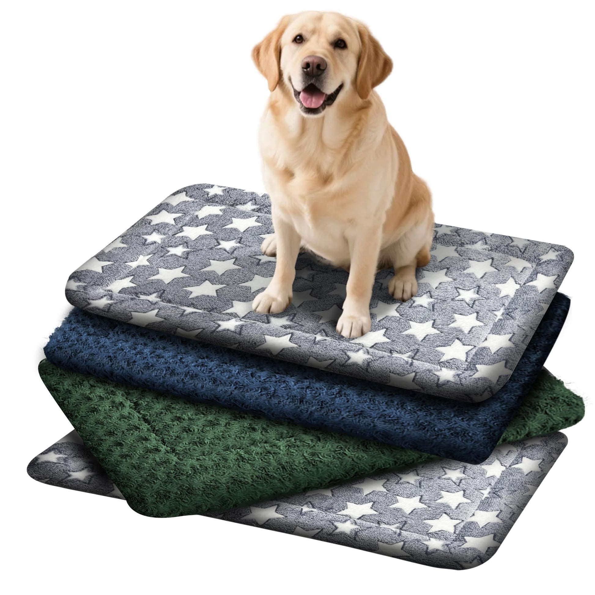 4 Pcs Washable Dog Bed Plush Orthopedic Outdoor Crate Mat