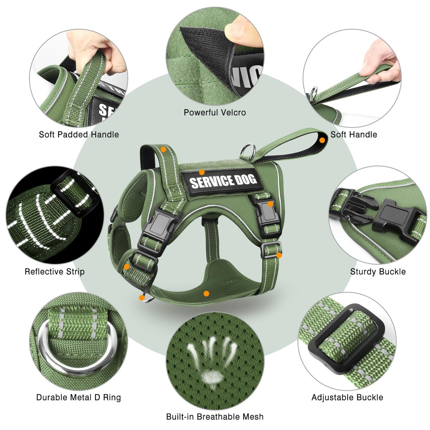 WINSEE Tactical Dog Harness, No Pull Dog Harness