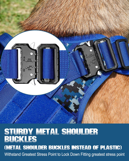PETNANNY Tactical Dog Harness No-Pull Service Vest for Large Hook