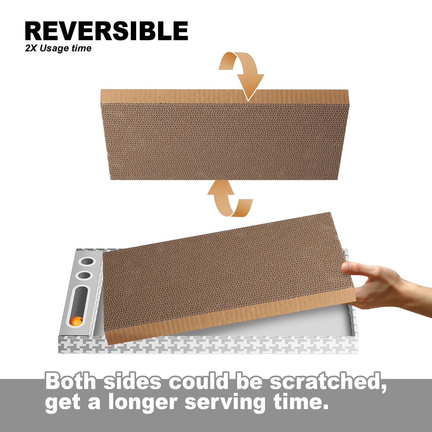 MARKARBARKA Cat Scratching Board 3 Pack Reversible Cardboard Scratcher