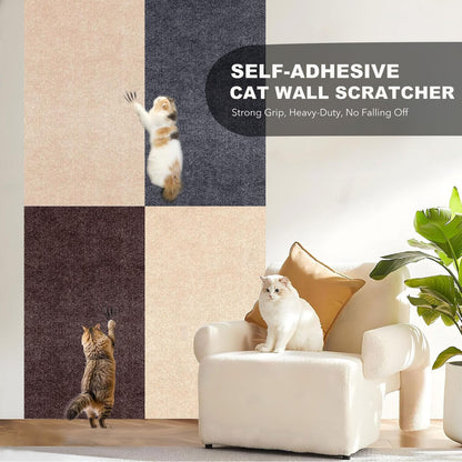 X15.8" Self-Adhesive Cat Scratching Mat, Couch Protector Mat