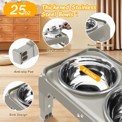 Elevated Dog Bowls for Small Dogs 3 Height Adjustable Raised Dog Bowl