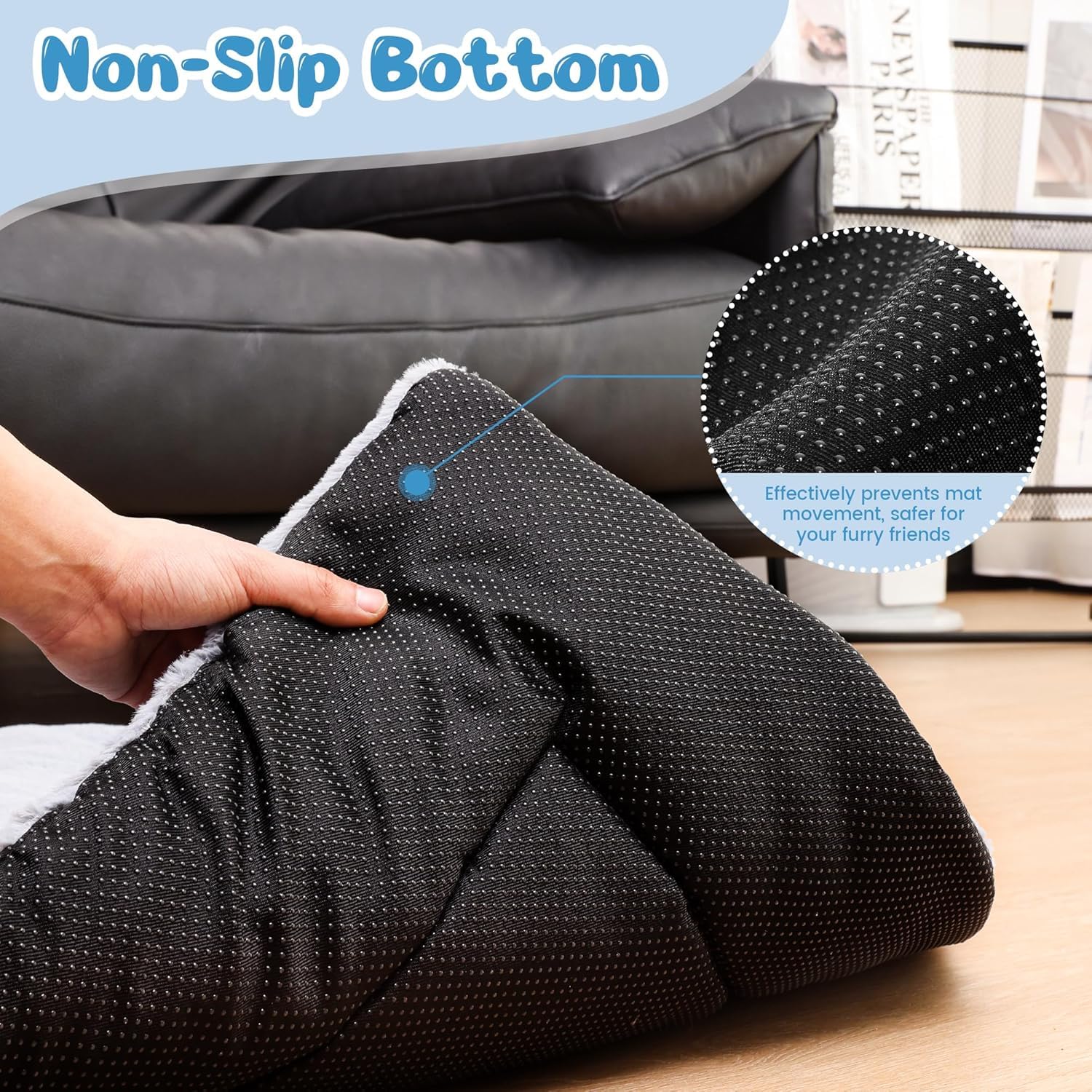 ZENGAOOU Dog Crate Pad for Small to Medium Dogs, Plush Kennel Mat