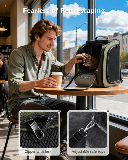 Pecute Cat Backpack Carrier Expandable, Large Space Cat Bubble Carrier