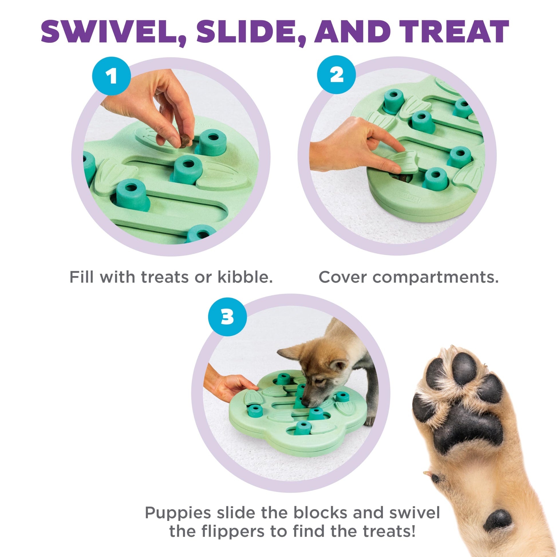Outward Hound by Nina Ottosson Puppy Hide N' Slide Treat Puzzle