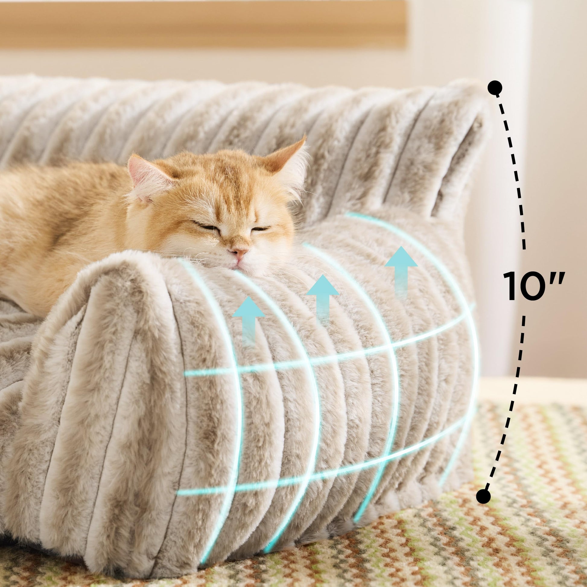 Bedsure ComfyFleece Cute Cat Couch for Pets Fluffy Cat beds