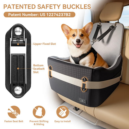 PETSFIT Dog Car Seat for Small/Medium Dogs Up to Patented Safety Seat