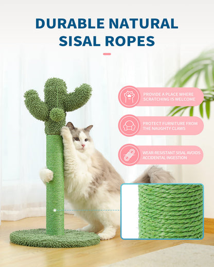 Made4Pets Cat Scratching Post, 21.7" Cactus Cat Scratcher Kitten Tree