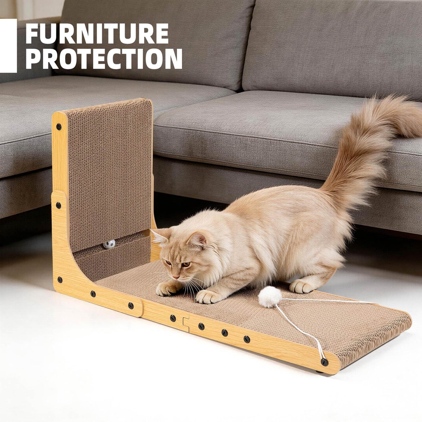 Markarbarka Reinforced Cat Scratcher, L-Shaped Wall Mount Pad
