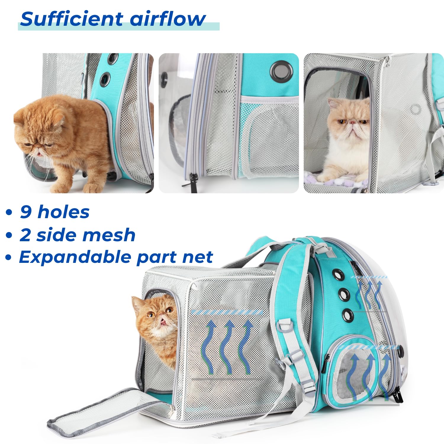 Lollimeow Expandable Cat Backpack Carrier