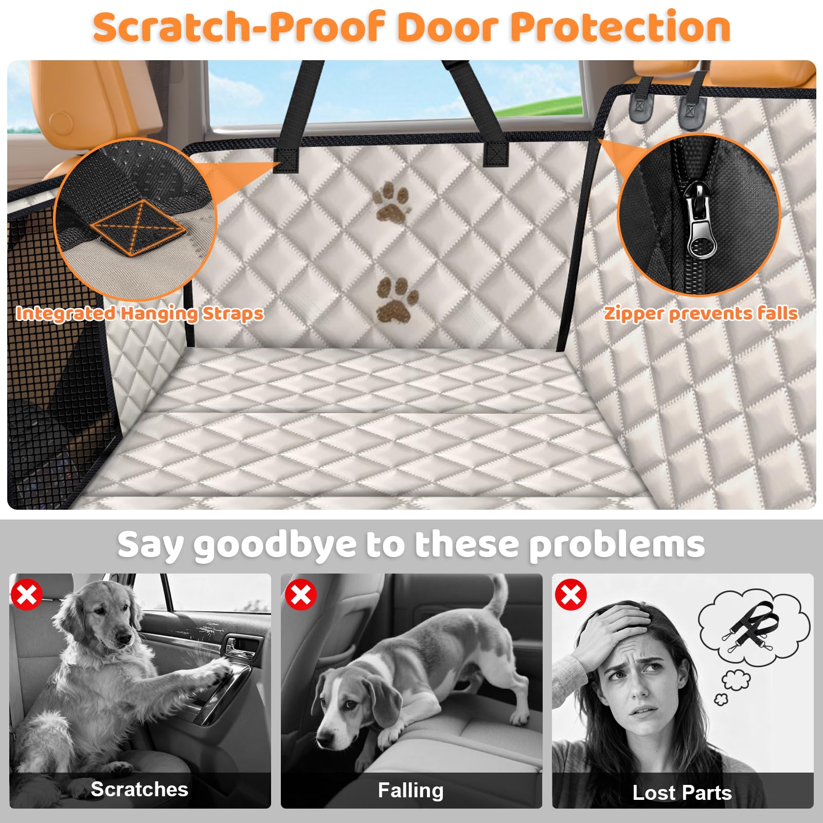 URPOWER XL Dog Backseat Extender for Full-Size Crew Cab Truck, Seat