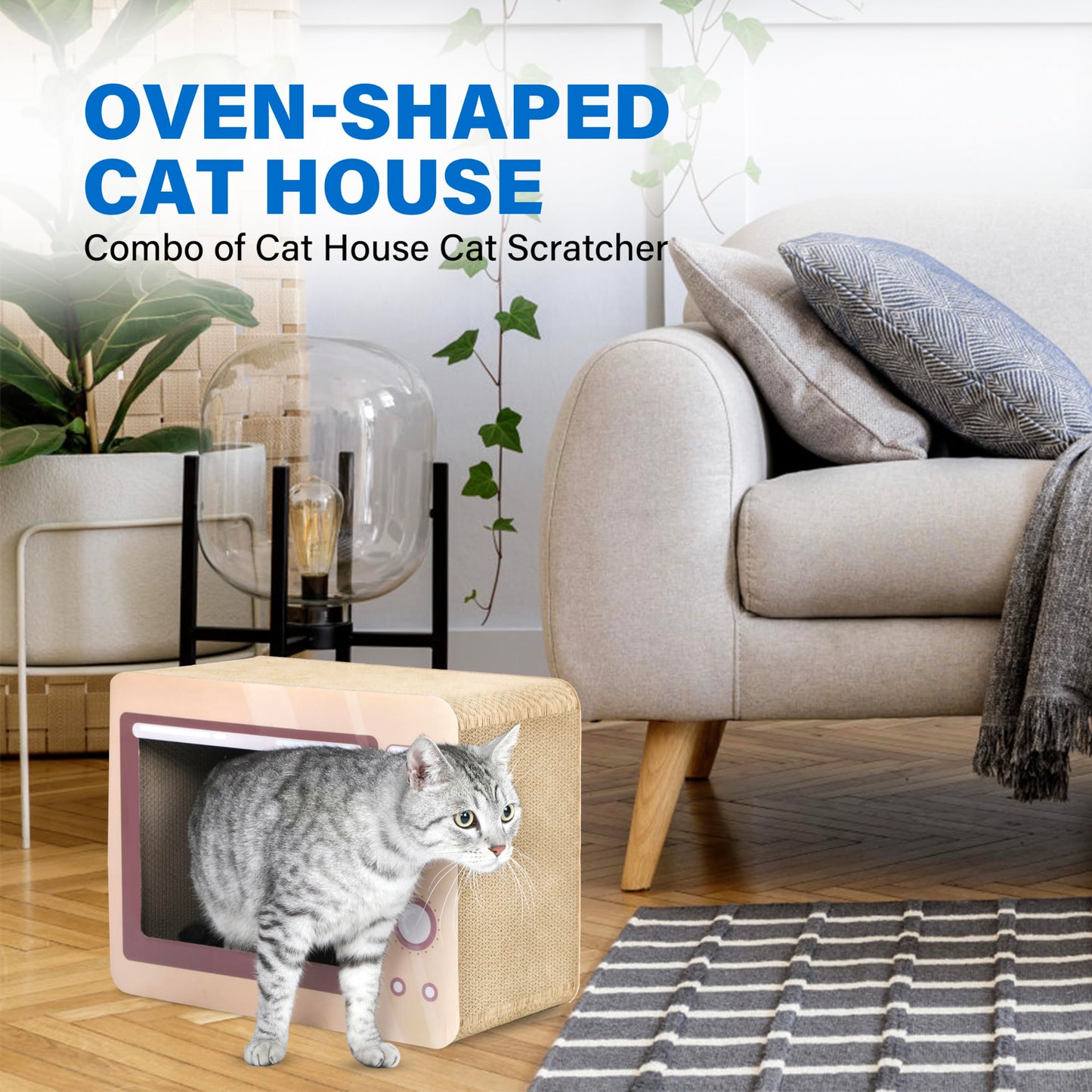 FluffyDream Oven Cat Scratcher Board Durable Lounge Bed House