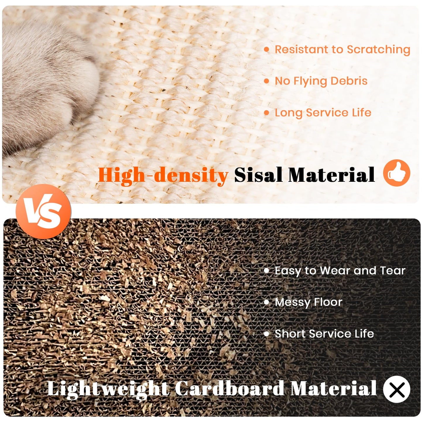 LMUGOOS Cat Scratcher, Cat Natural Sisal Scratching Pad, Kitten Pad