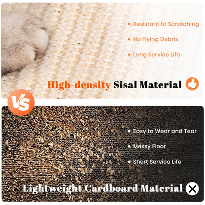 LMUGOOS Cat Scratcher, Cat Cratch Sisal Pad with Wooden Scratchers