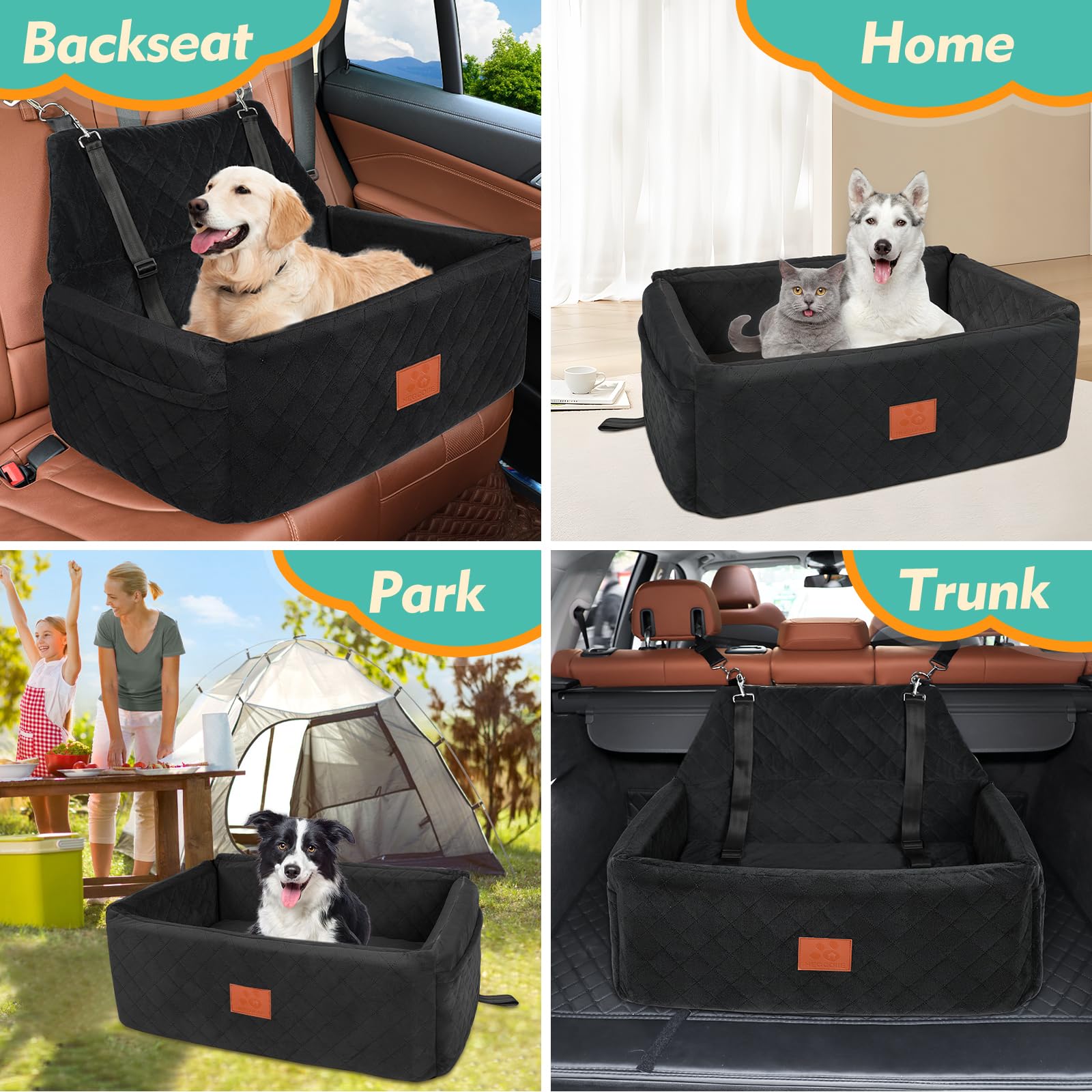 NEEZUKAR Dog Car Seat for Large Medium Dogs,Portable Washable Pet Seat