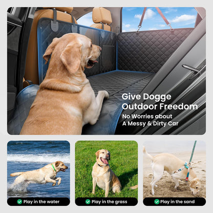 REEVAA Dog Car Seat Cover for Back Seat, Hard Bottom Dog Hammock