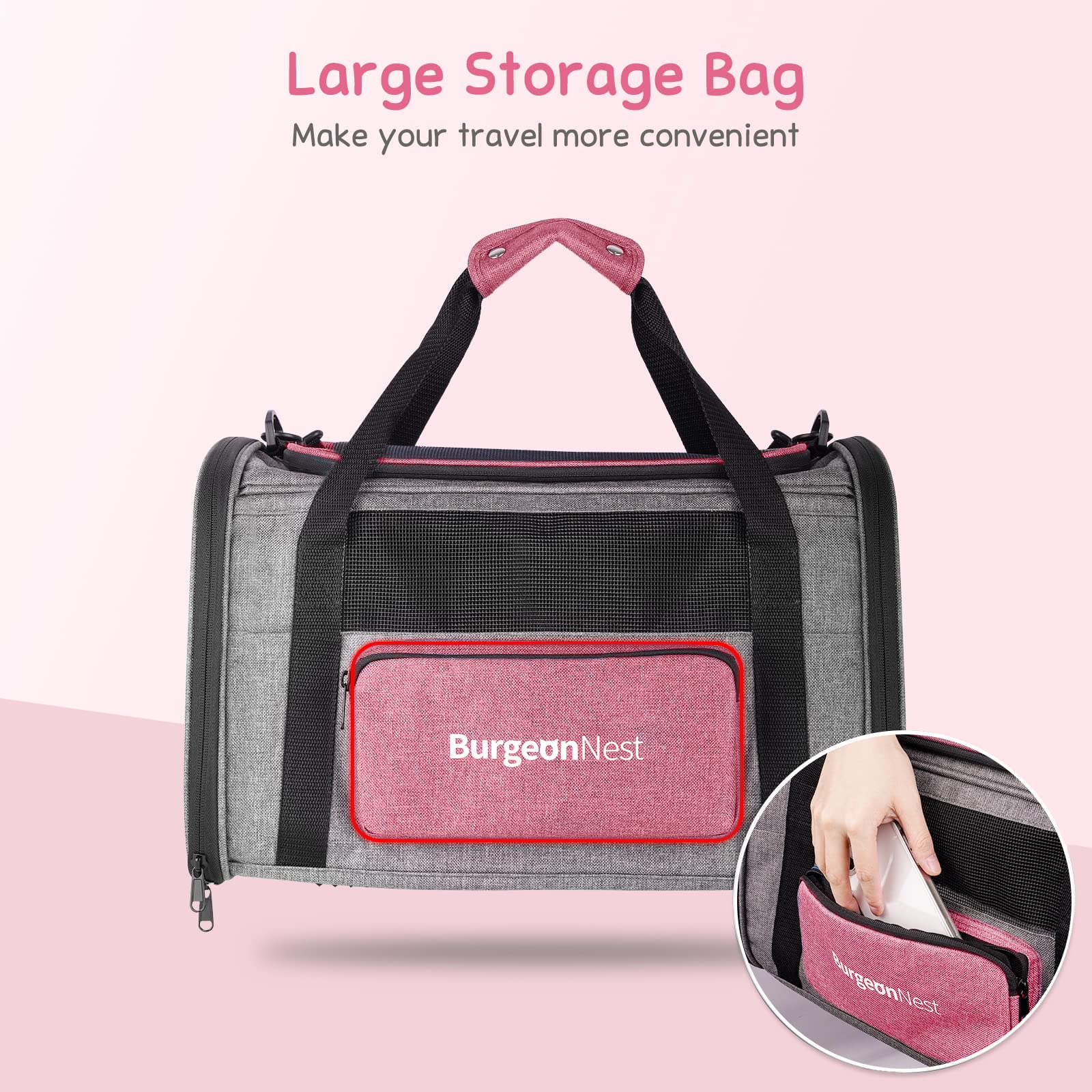 BurgeonNest Cat Carriers for Medium Puppy Under Pet Carrier