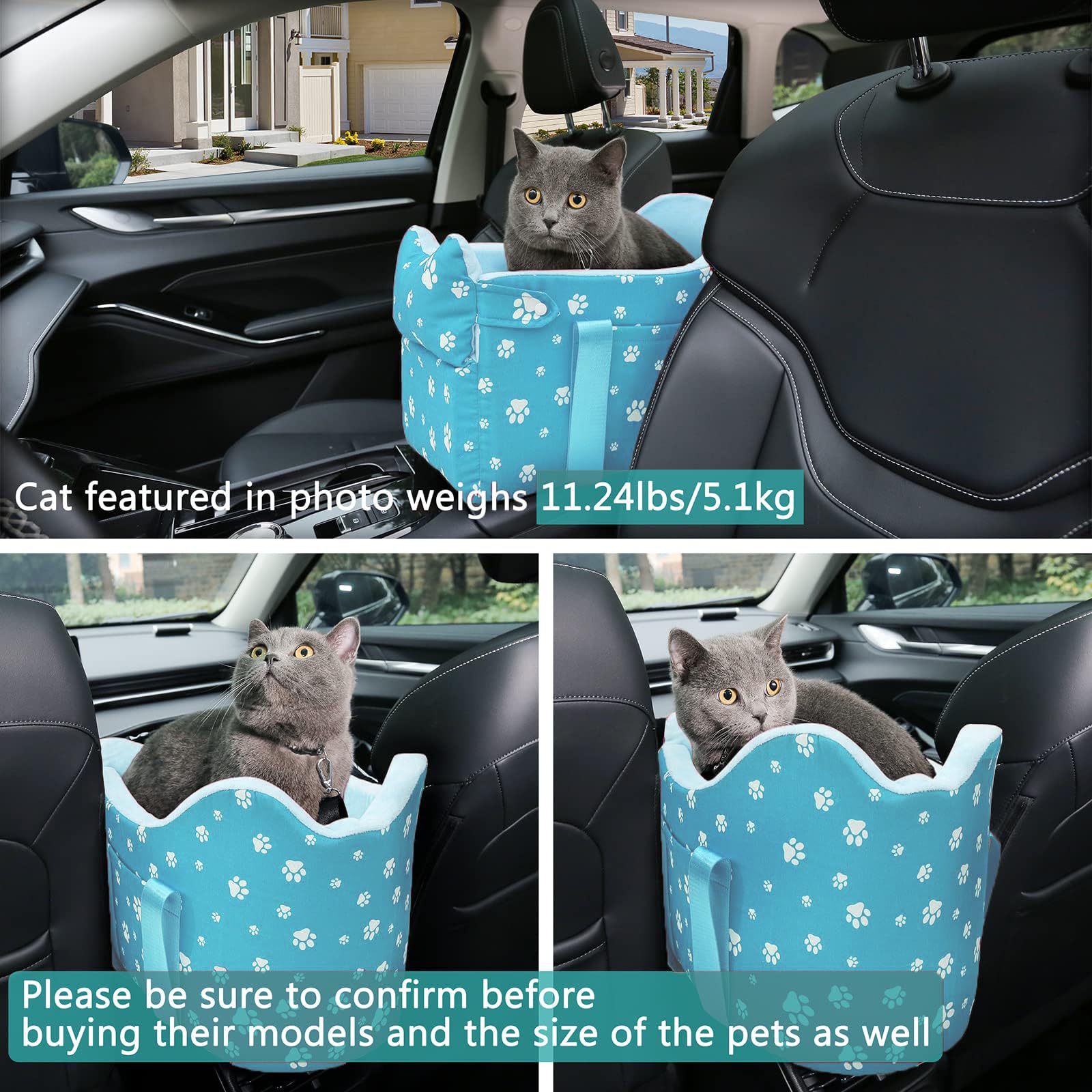 Cullaby Center Console Dog Car Seat for Small Dogs Under Seat