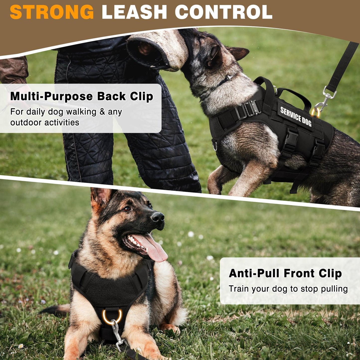 WINSEE Service Dog Vest Harness for Large Dog, Tactical Harness