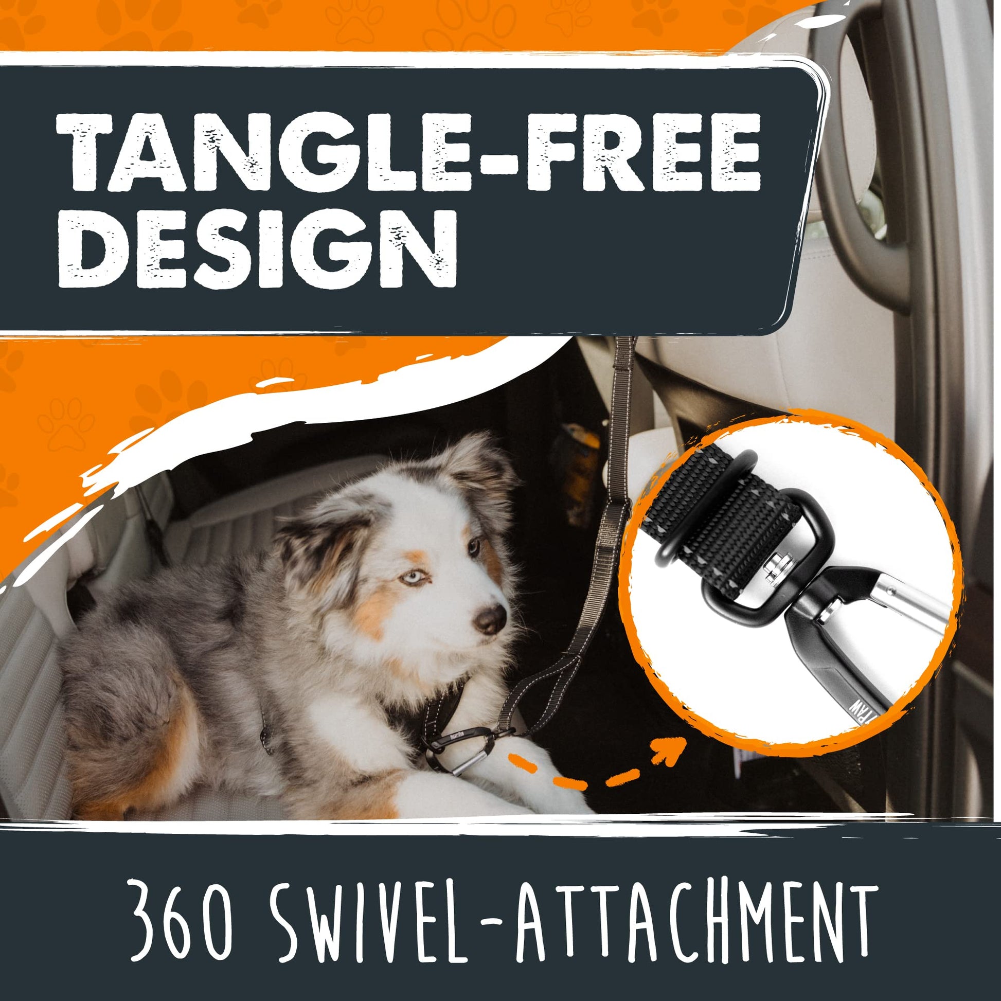 Mighty Paw Dog Seat Belt For Car Headrest Distraction Free Harness
