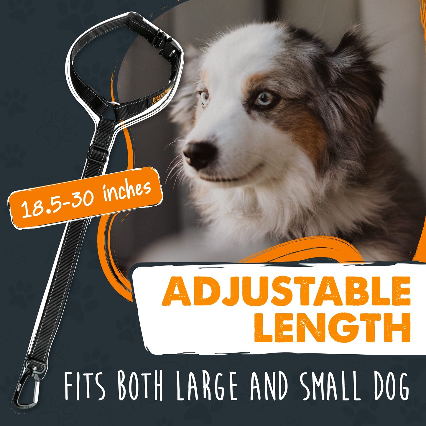 Mighty Paw Dog Seat Belt For Car Headrest Distraction Free Harness