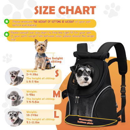 WOYYHO Pet Dog Carrier Backpack with Top and Side Windows, Carrier