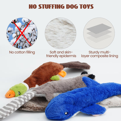 Nocciola 2-in-1 No Stuffing Crinkle Dog Toys with Soft and Toys