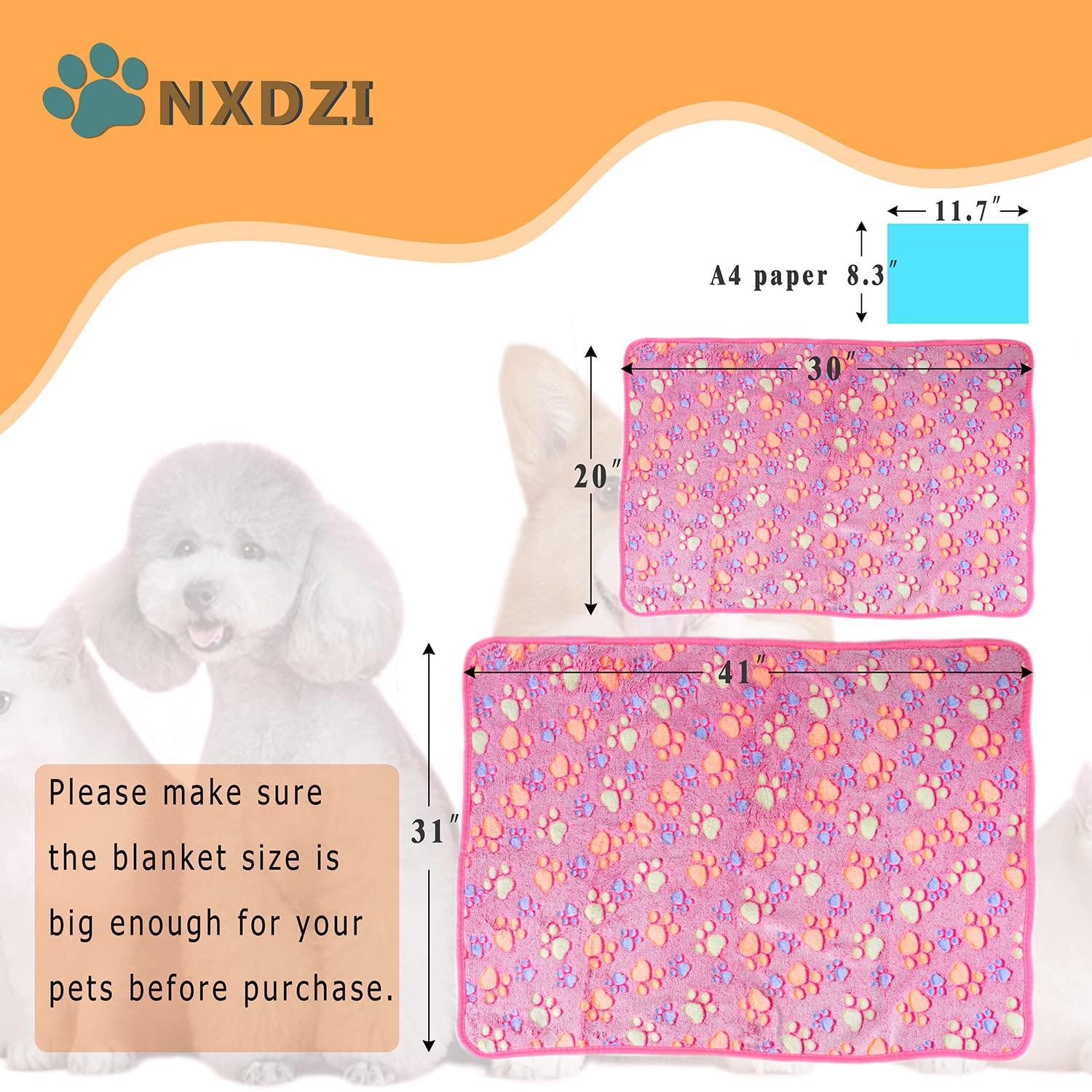 Dog Blankets for Medium Large Dogs, 3 Pack Dog Blanket Washable Crate