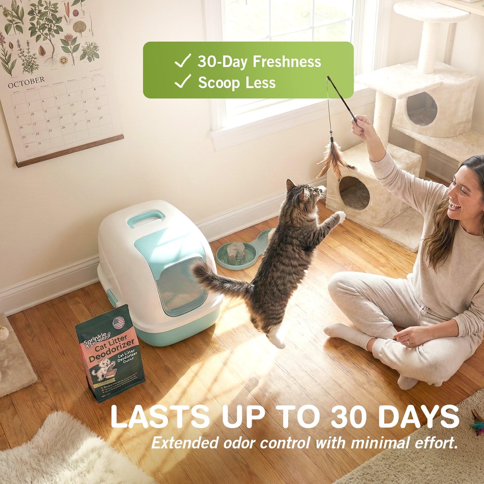 Sprinkle Sweep: Litter Box Deodorizer 4 Pack, Bags Cat Kitten Home Box