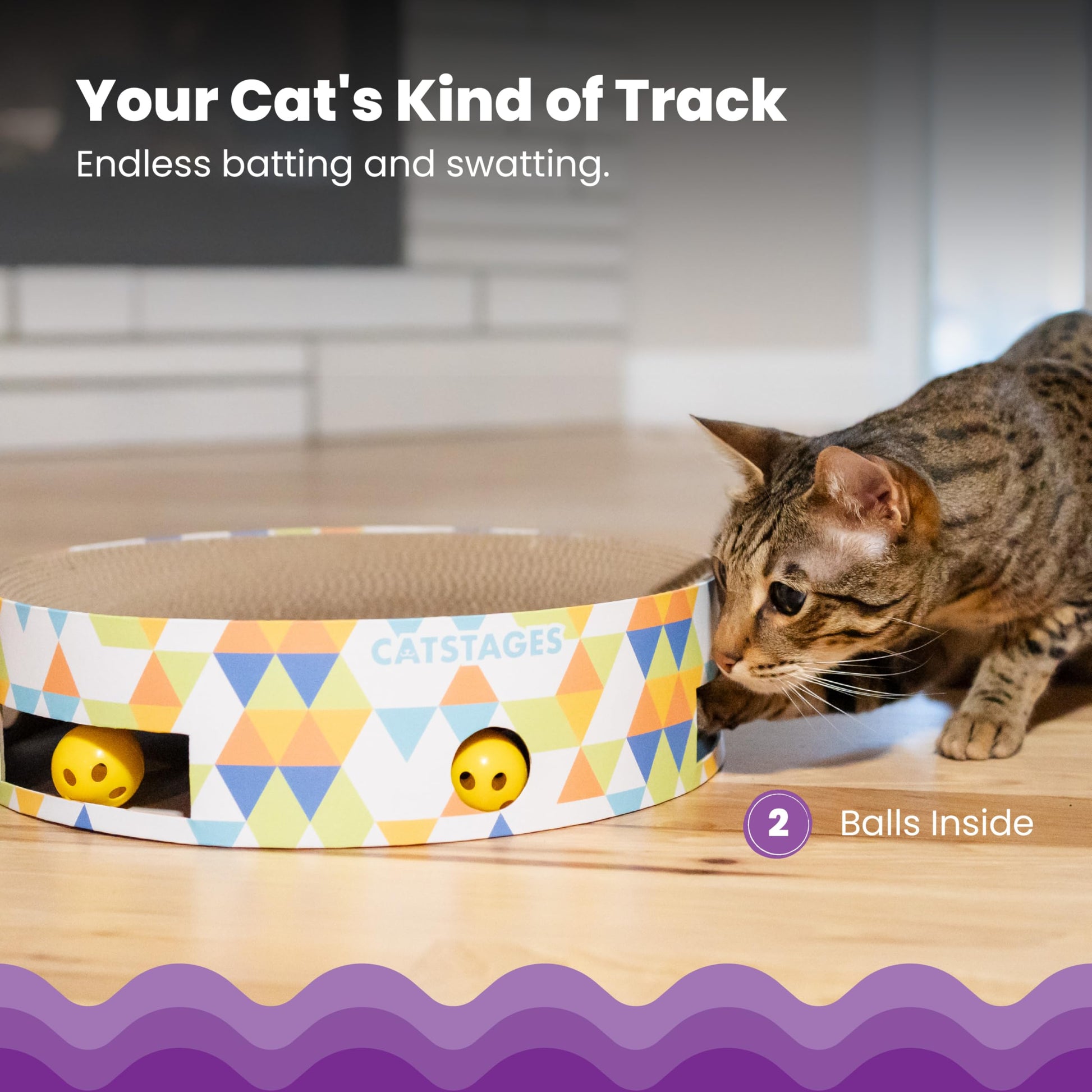 Catstages Bowl Track Scratcher Cat Ball-Track Toy, Scratcher
