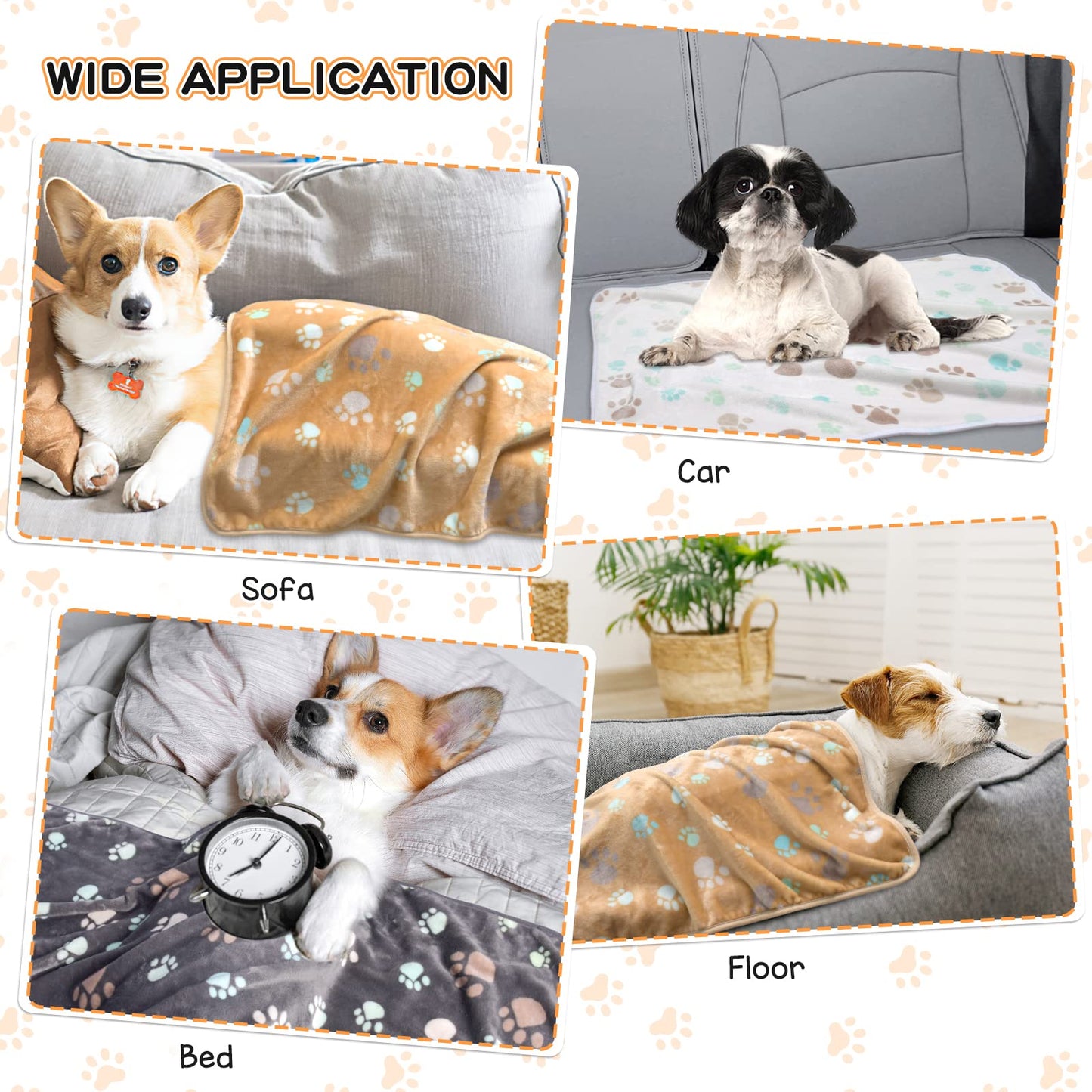 Rezutan Upgraded Dog Blankets for Medium Dogs, 3 Pack Dog Cat Crate