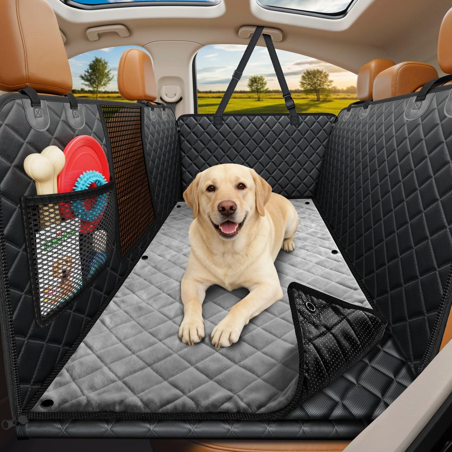 URPOWER Dogs Back Seat Extender with Non-Slip Blanket, 1 Hard Seat