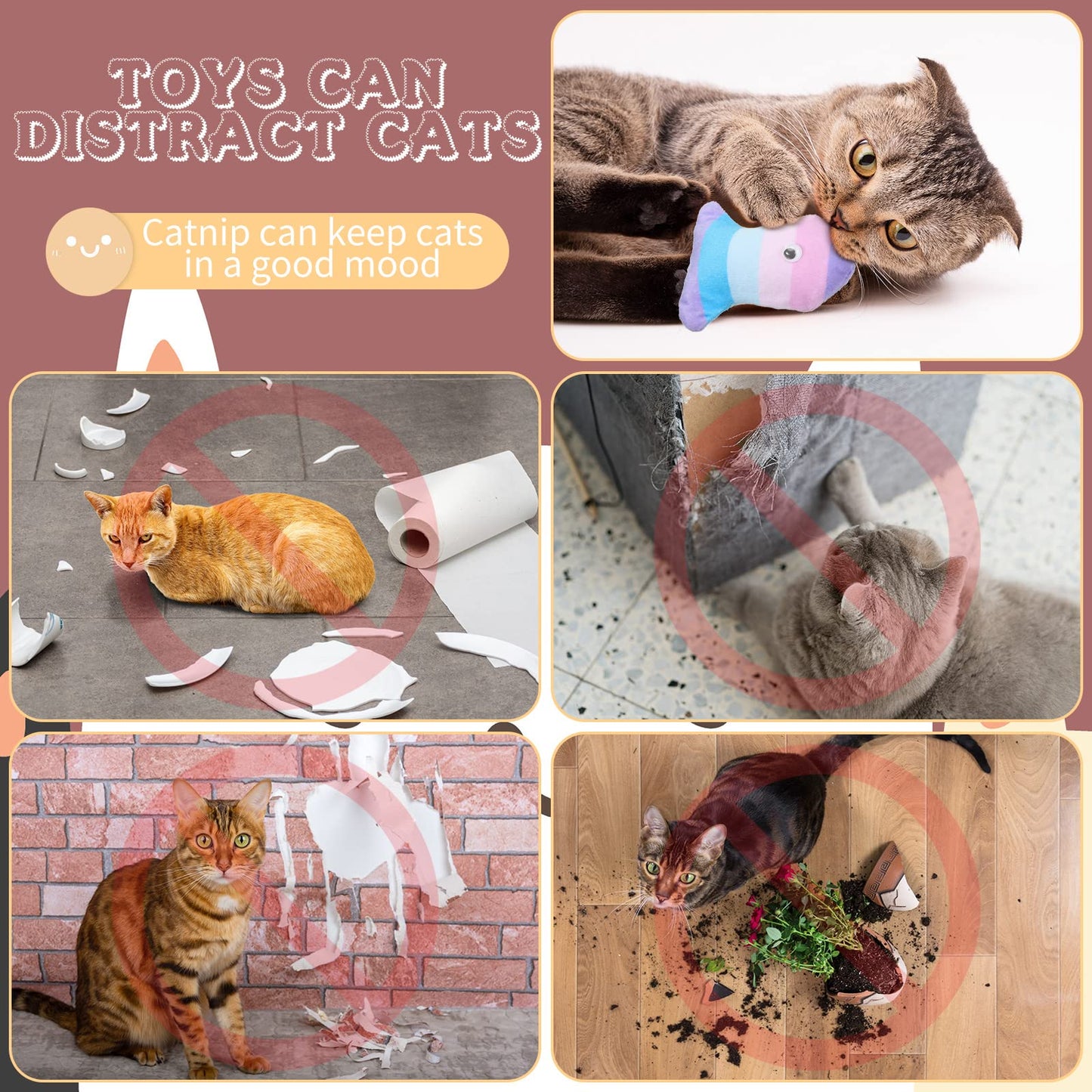 Sratte 25 Pcs Catnip Cat Chew Toy Interactive Catnip Filled Catnip