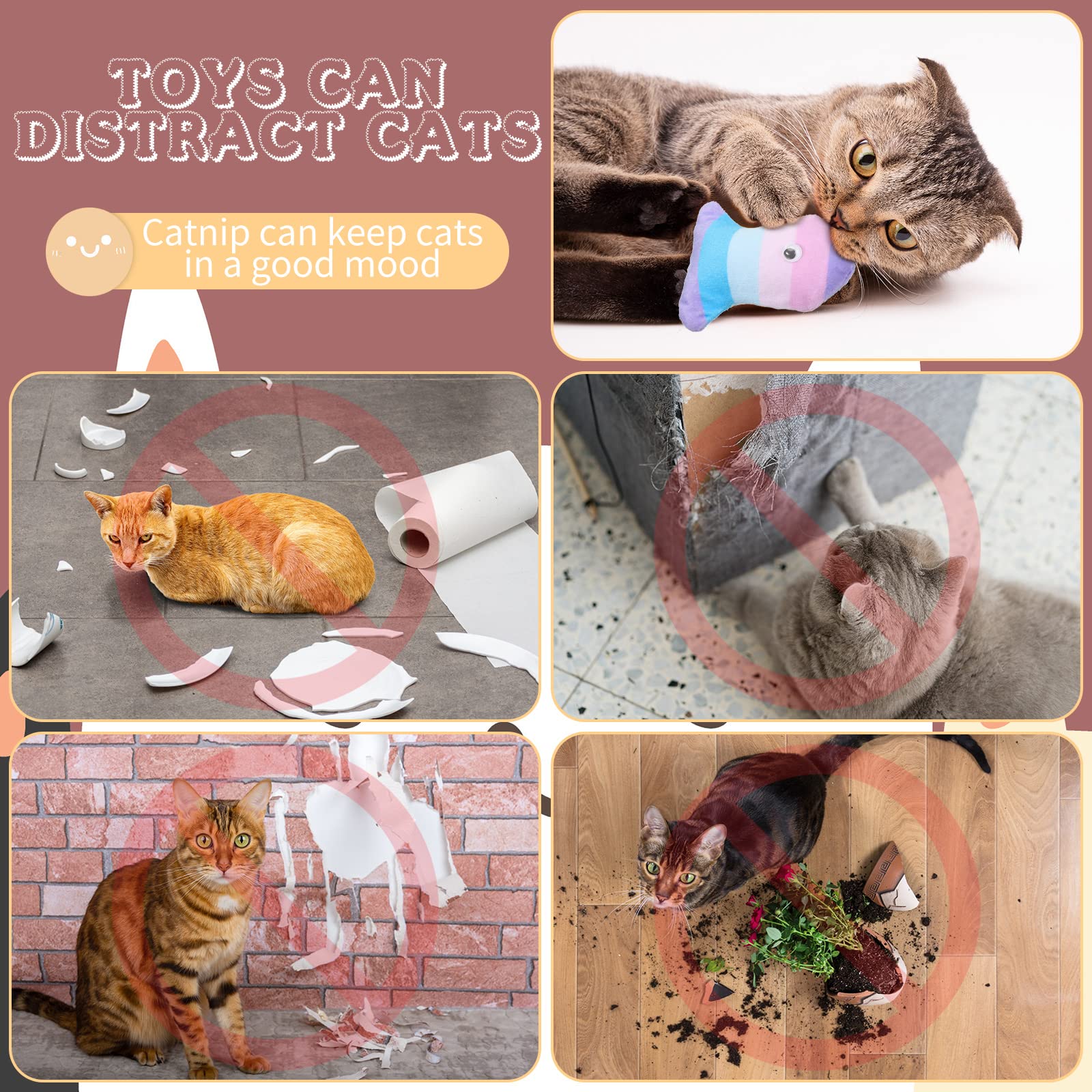 Sratte 25 Pcs Catnip Cat Chew Toy Interactive Catnip Filled Catnip