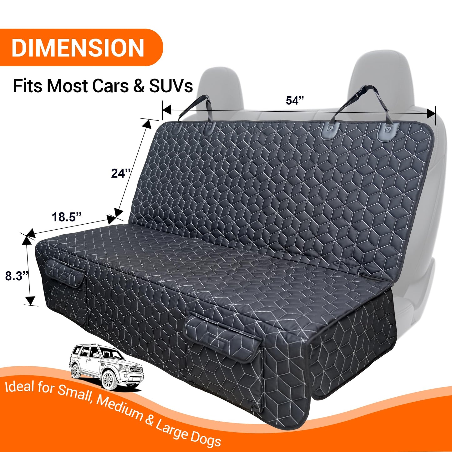 Meginc Dog Car Seat Covers for SUVs, Waterproof Dog Seat Cover